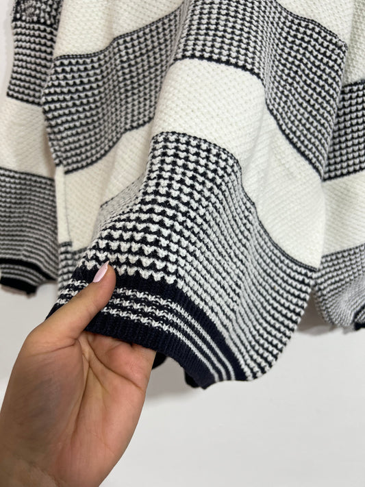 Striped Knit Sweater.