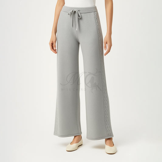 Wool wide leg pants.