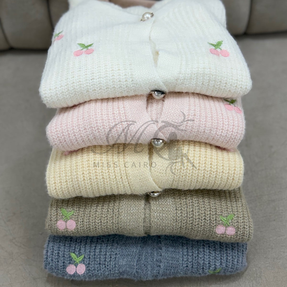 Cozy cherry embroidered cardigan.