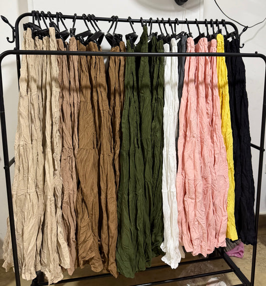 Maxi crinkled skirt