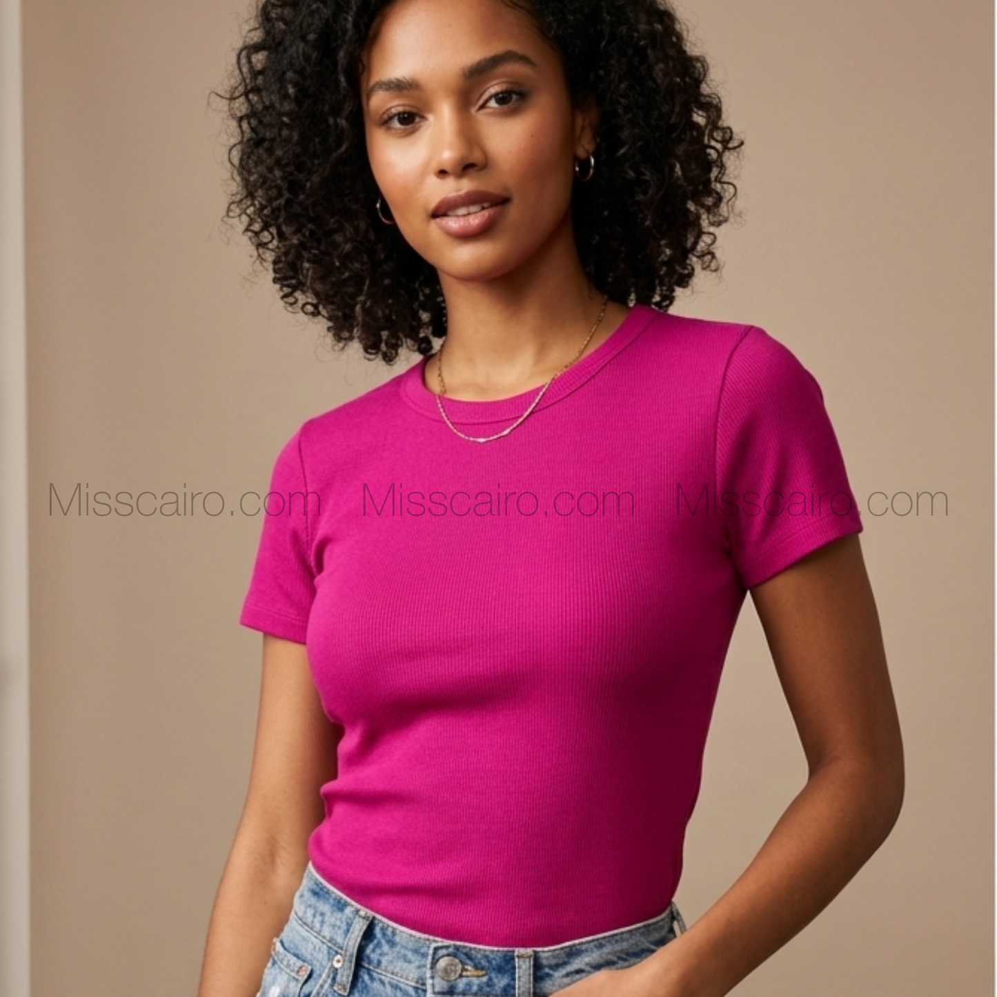 Ribbed T-shirt.