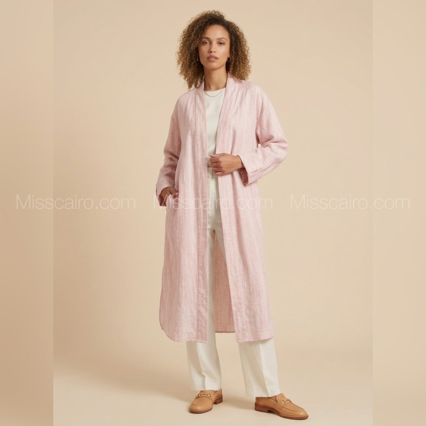 Textured linen cardigan