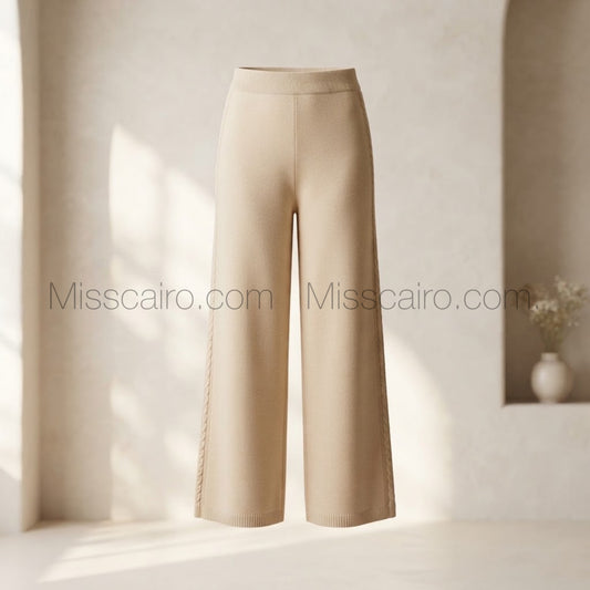 Knit wide leg trousers.