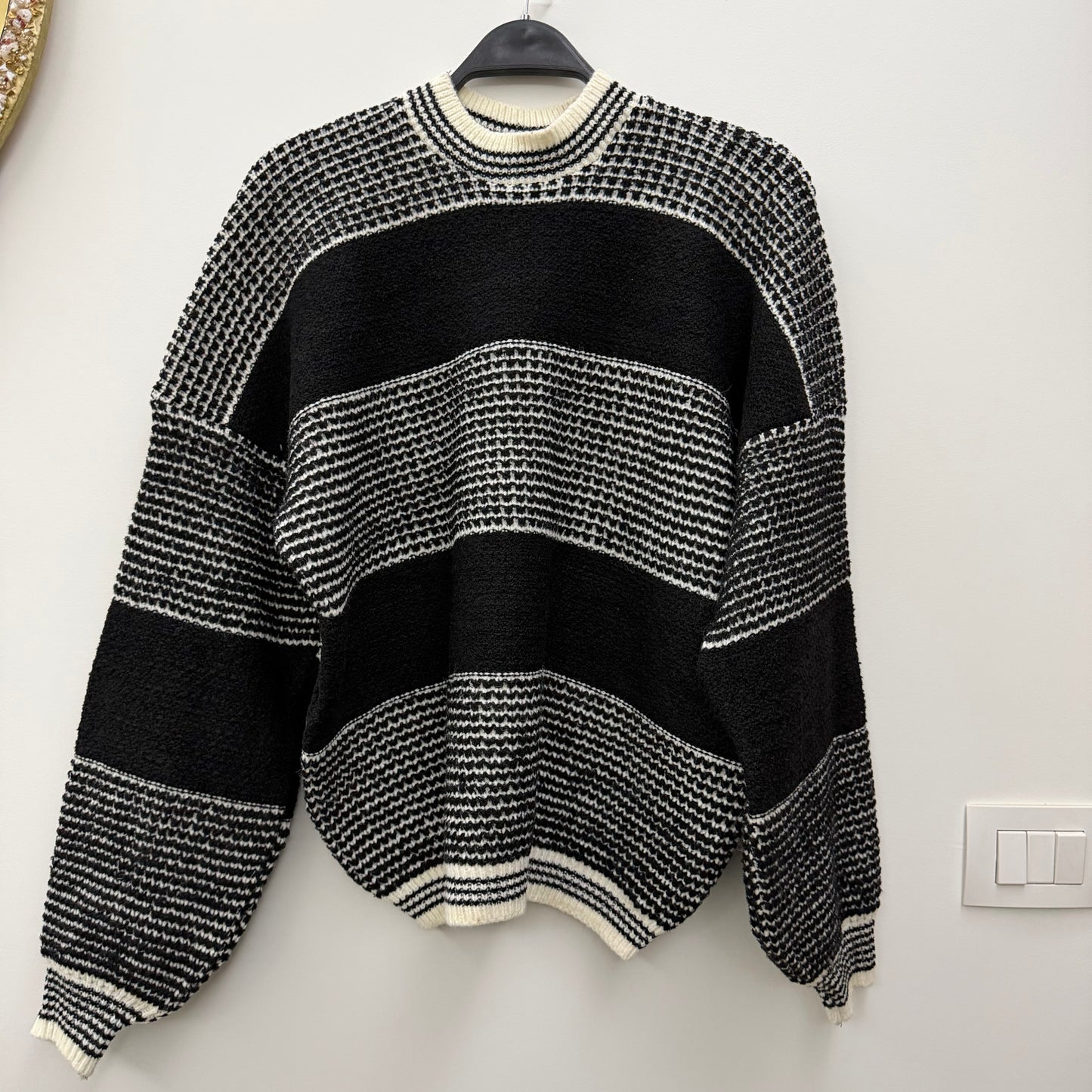 Striped Knit Sweater.