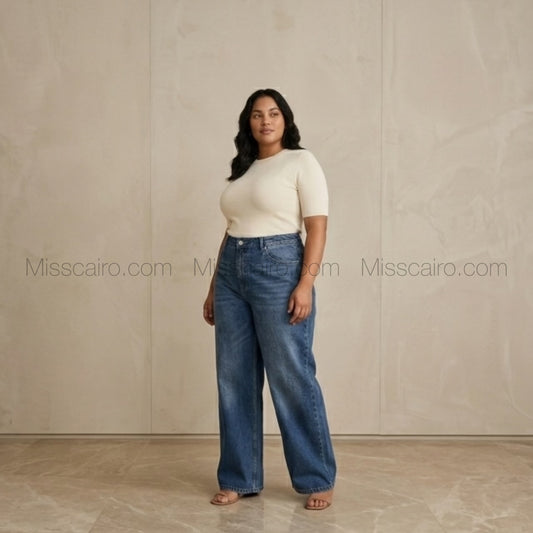 Wide leg jeans.