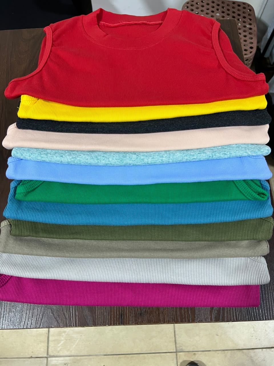 Comfy ribbed sleeveless top.