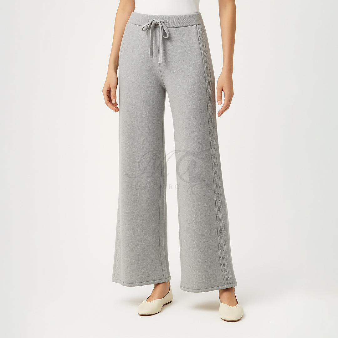 Wool wide leg pants.
