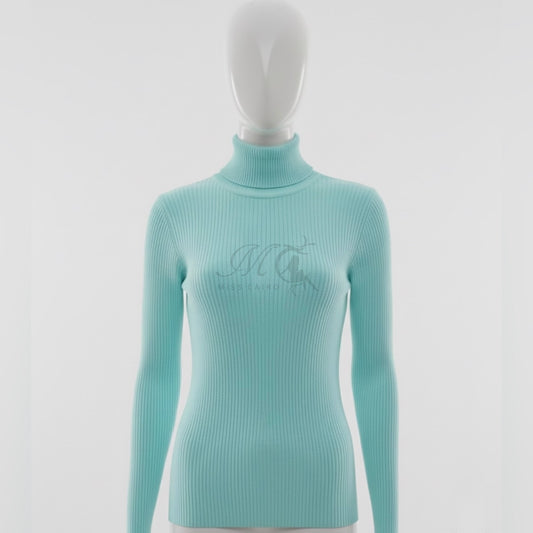 Chic Ribbed Knit Turtleneck Sweater | Essential Slim-Fit High-Neck Top.