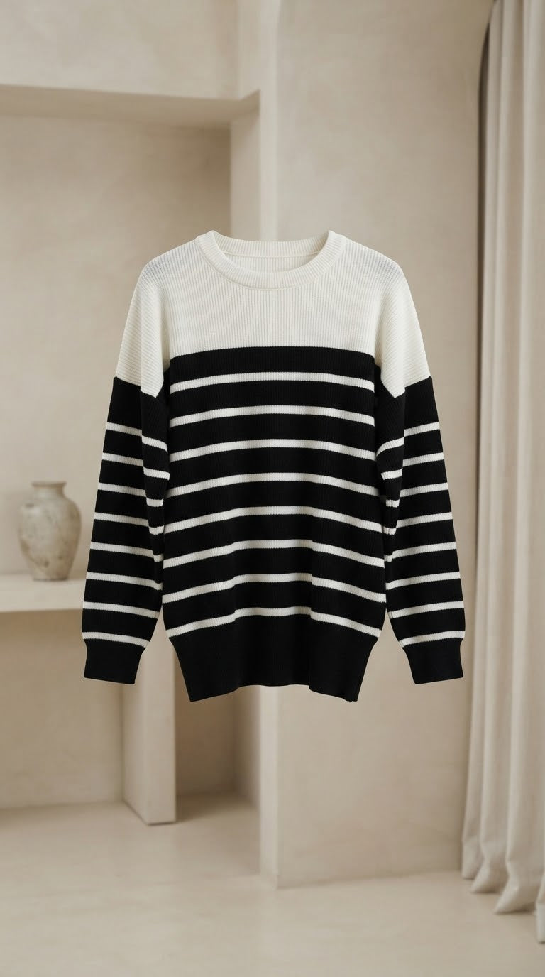 Sweater knit blouse.