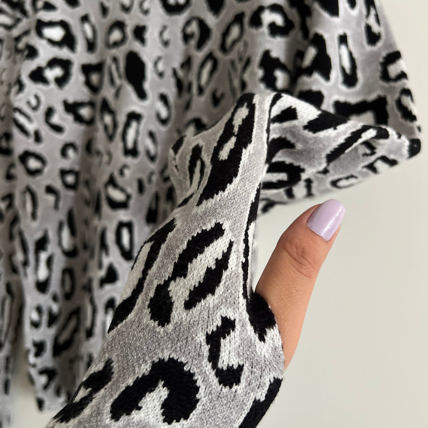 Warm Leopard chic knit blouse.