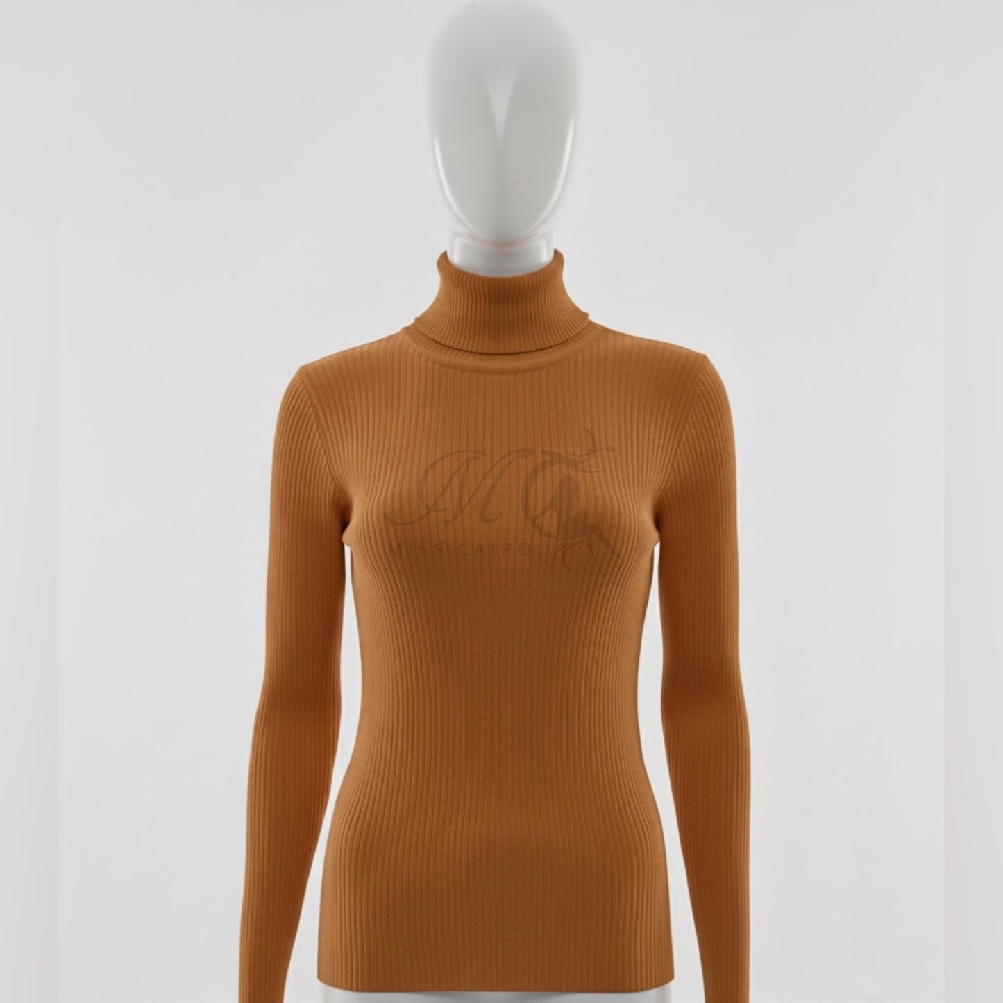 Chic Ribbed Knit Turtleneck Sweater | Essential Slim-Fit High-Neck Top.