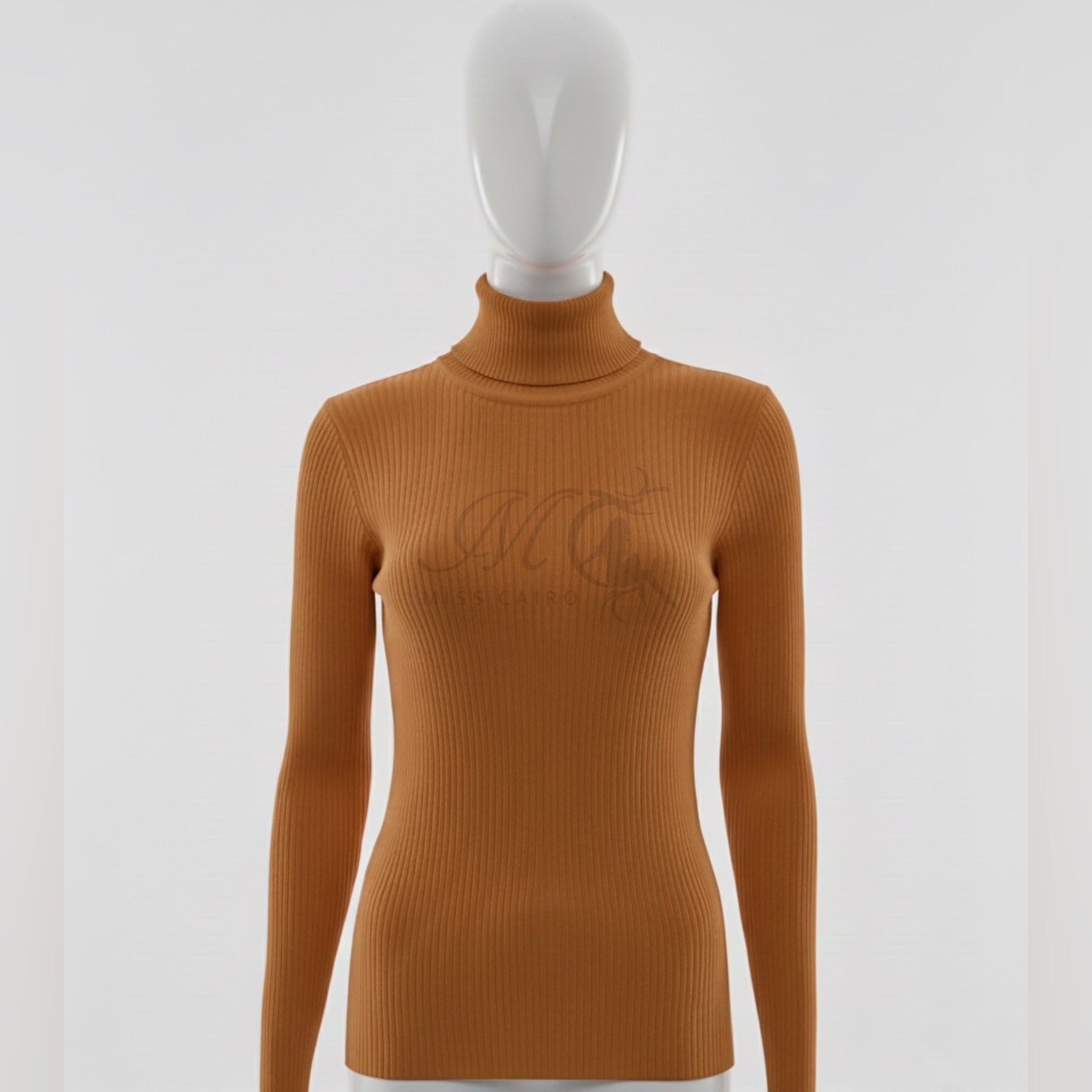 Chic Ribbed Knit Turtleneck Sweater | Essential Slim-Fit High-Neck Top.