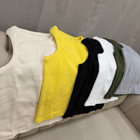 Sleeveless Ribbed Top.