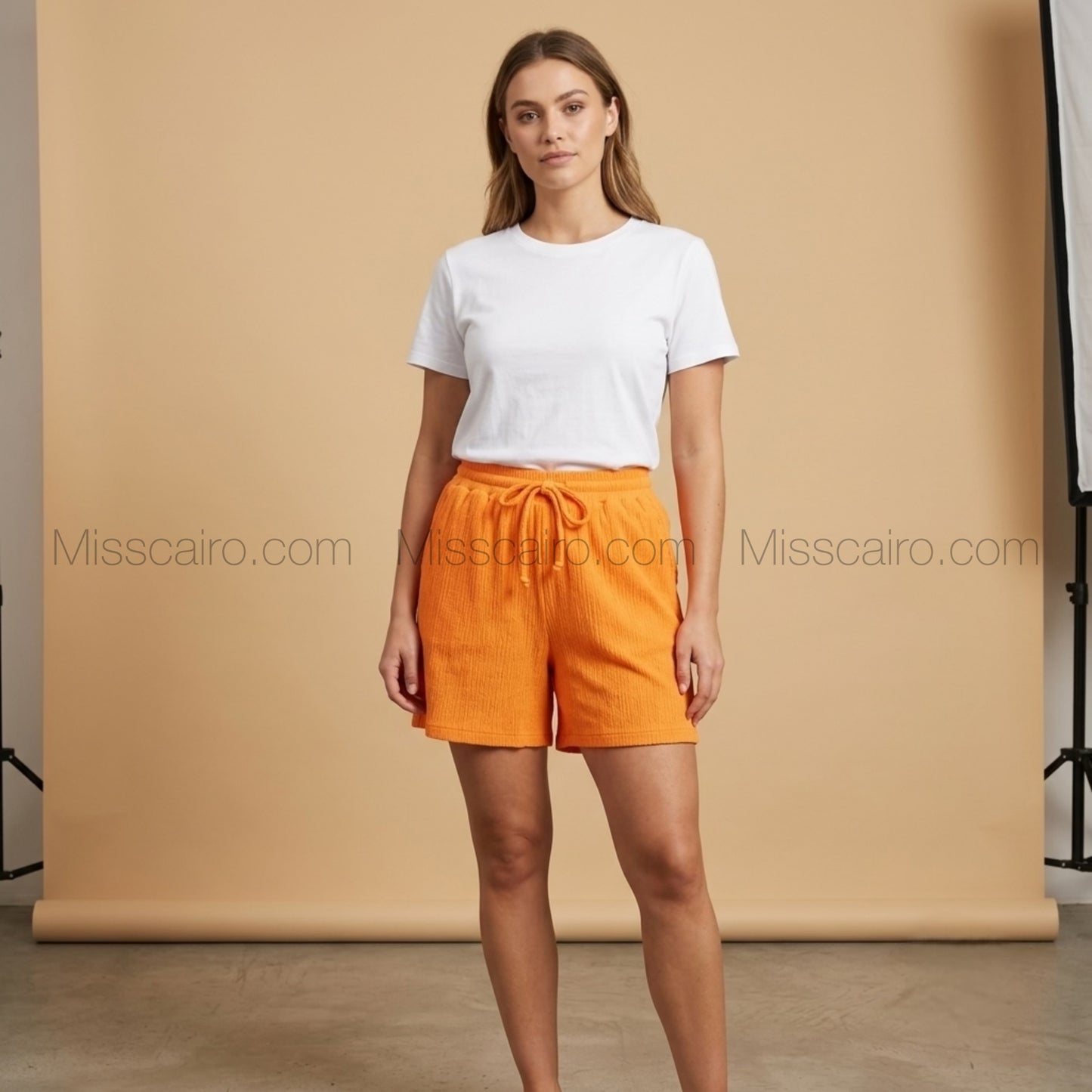 Chic textured summer shorts.