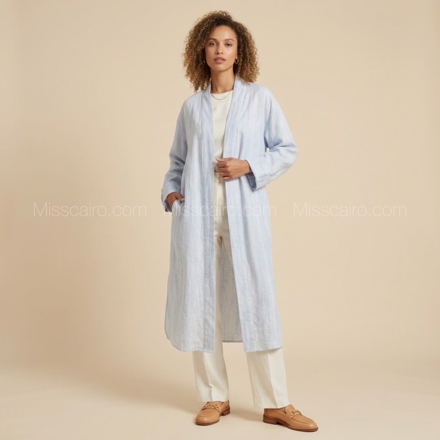 Textured linen cardigan