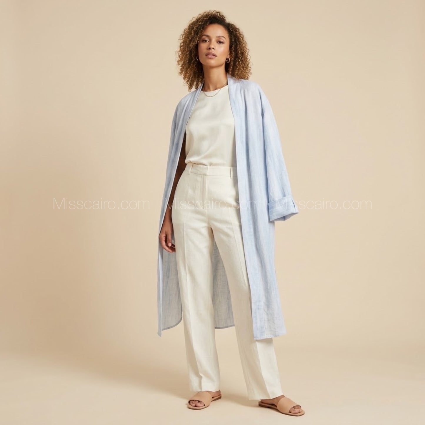 Textured linen cardigan