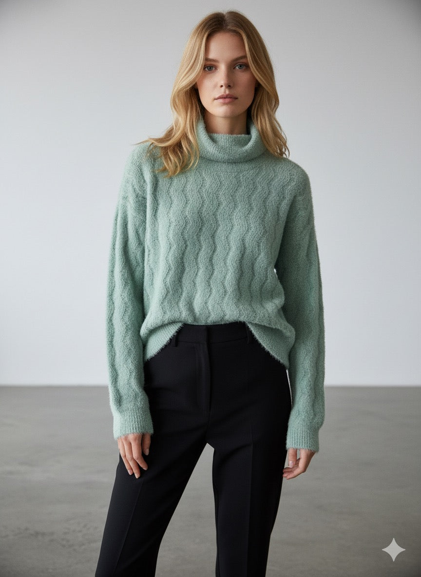 Soft-touch knit.