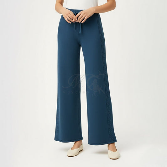 Wool wide leg pants.