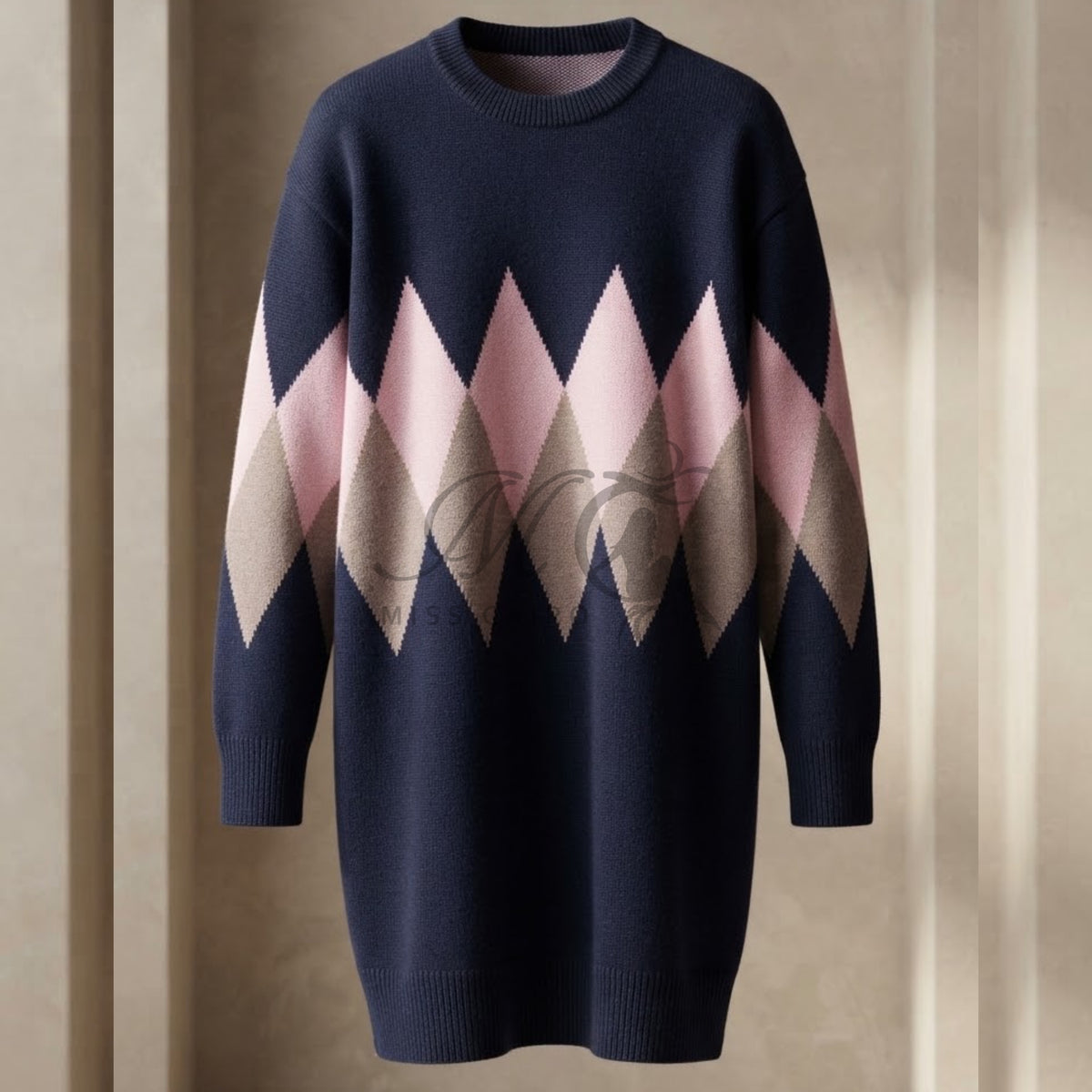 Cozy geometric knit sweater.