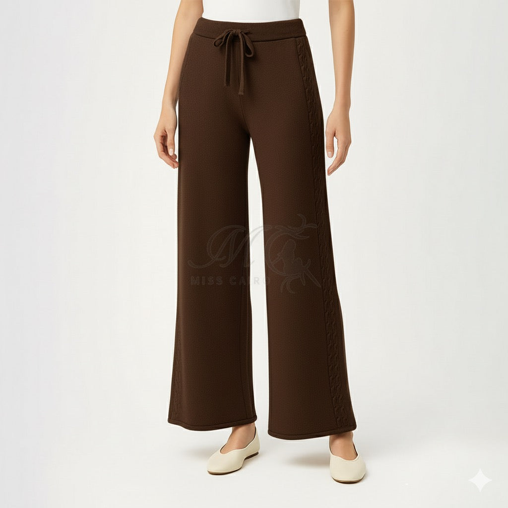 Wool wide leg pants.