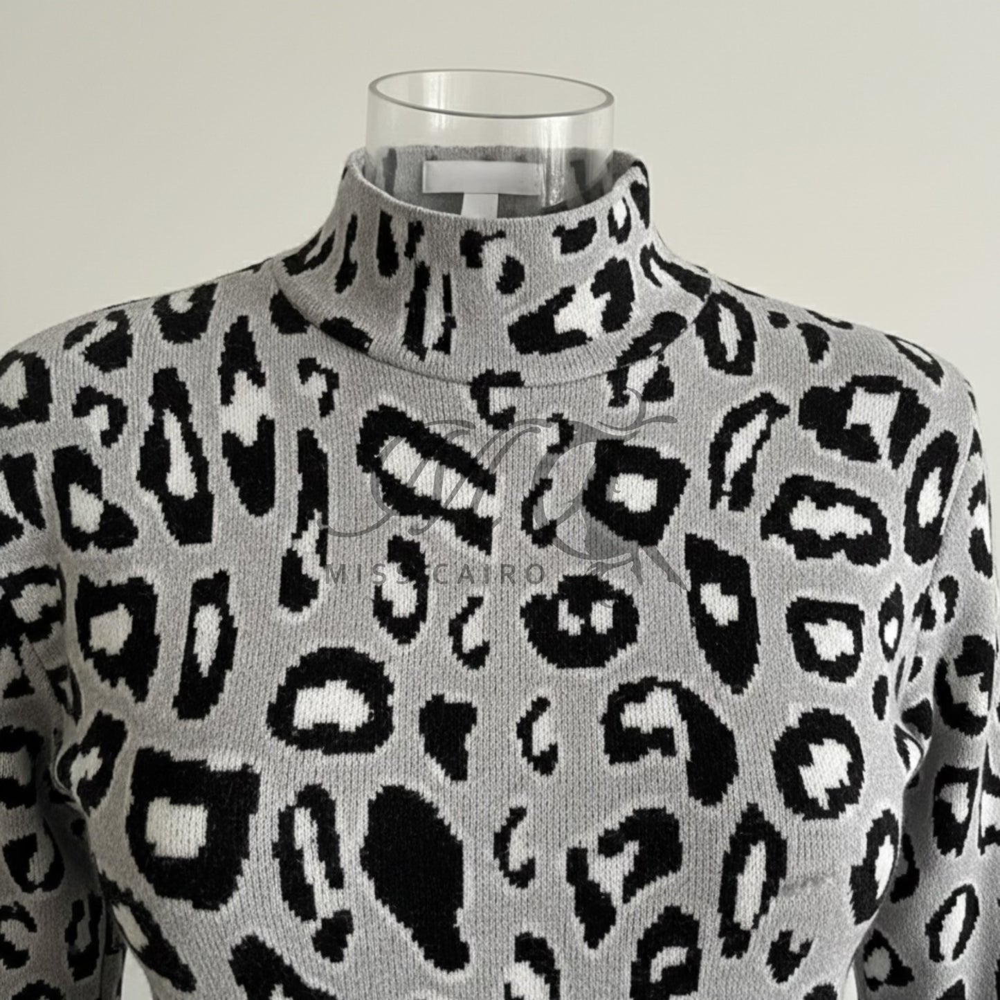 Warm Leopard chic knit blouse.