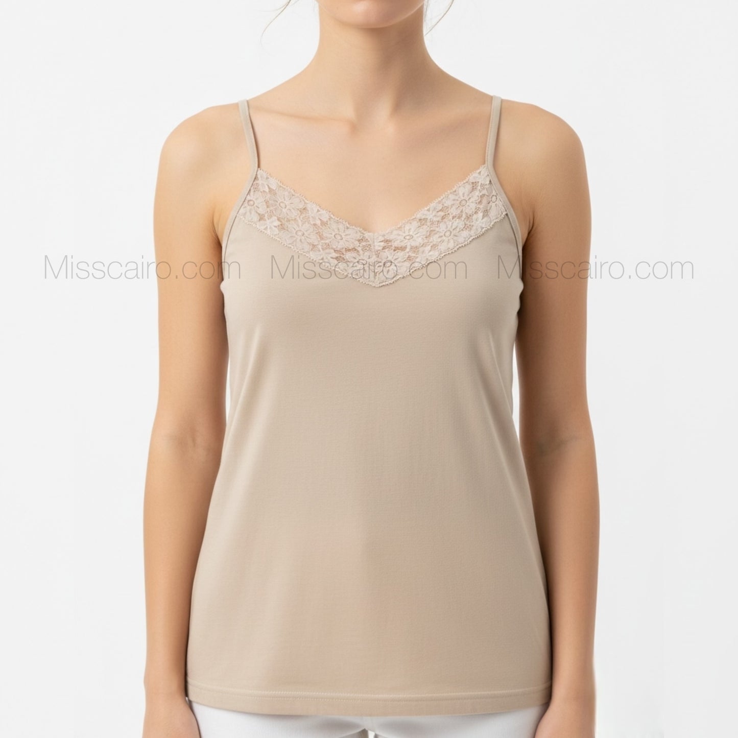 White lace camisole top.