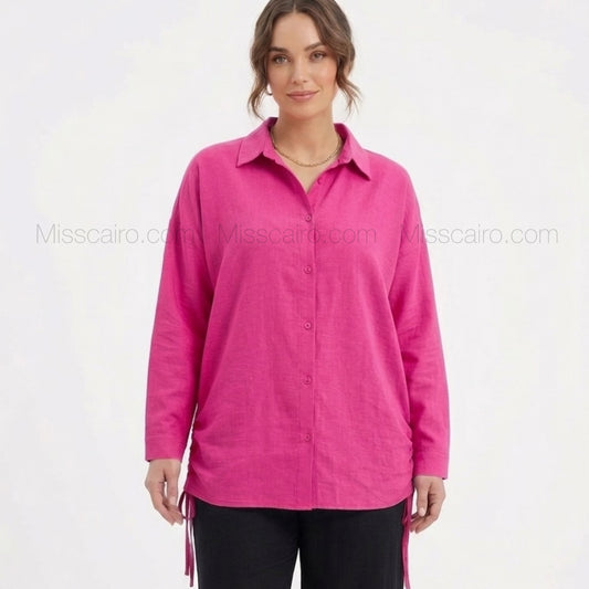 Linen Shirt with side tie-up