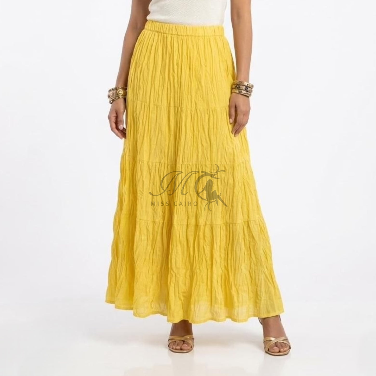 Maxi crinkled skirt