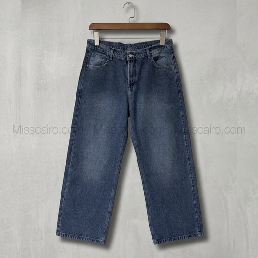 Wide leg jeans.