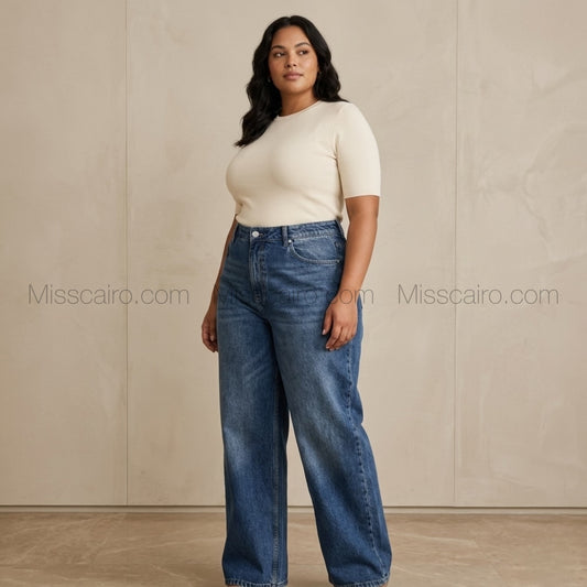 Wide leg jeans.