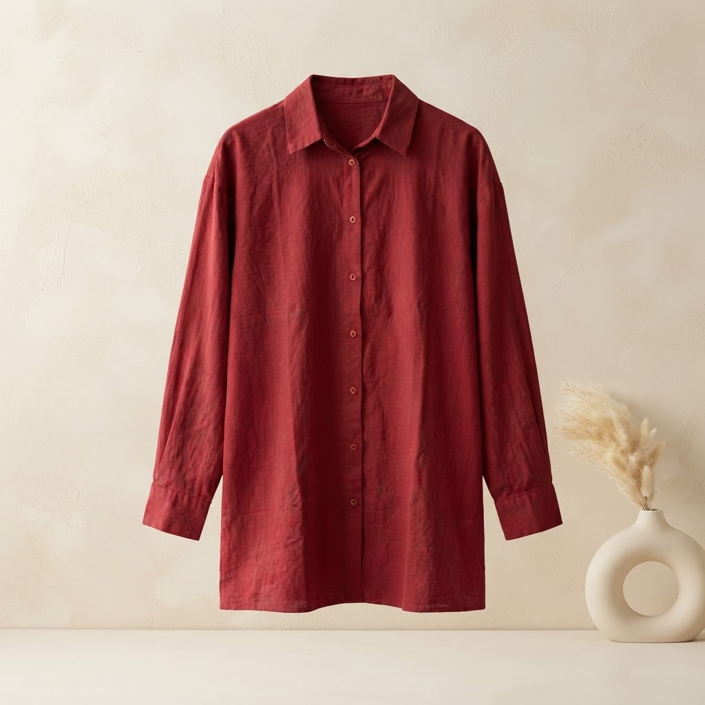 Elegant linen button-up tunic.