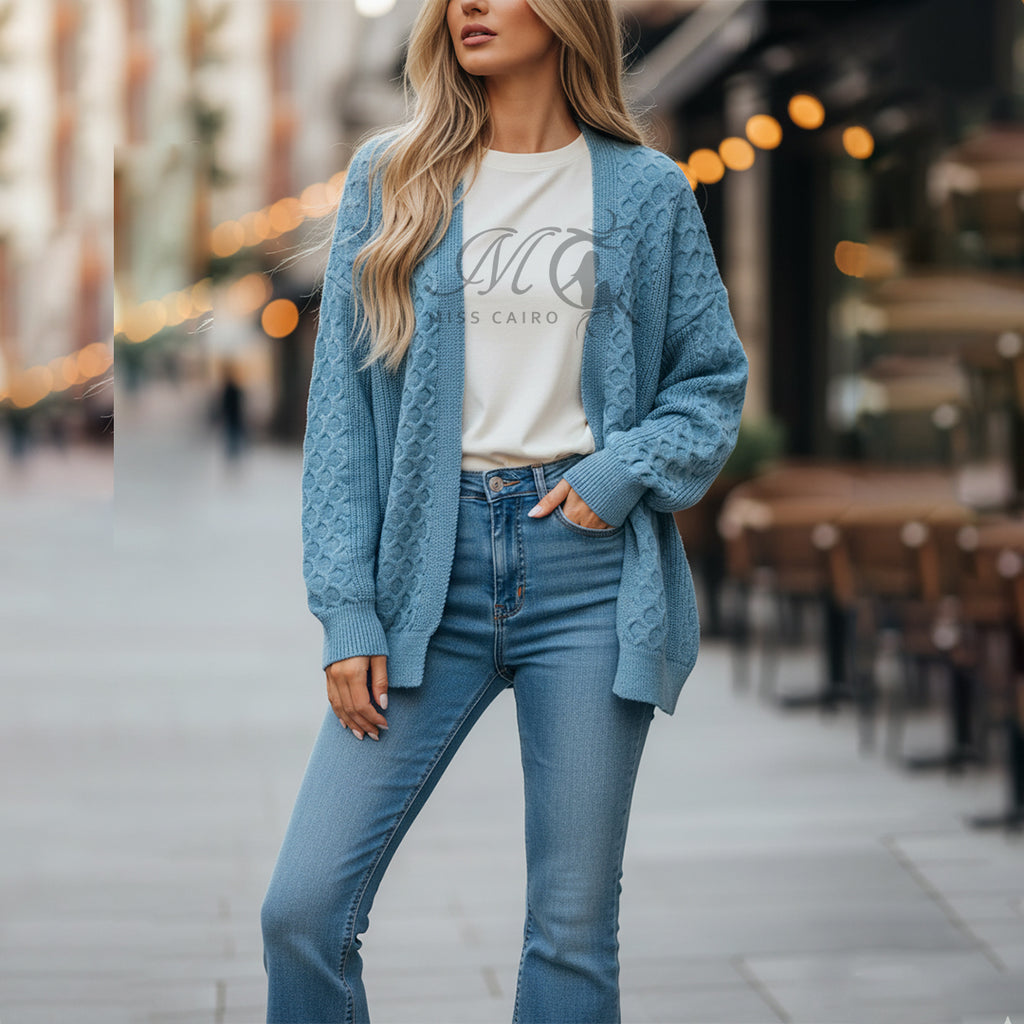 Ribbed Knit printed Jacket