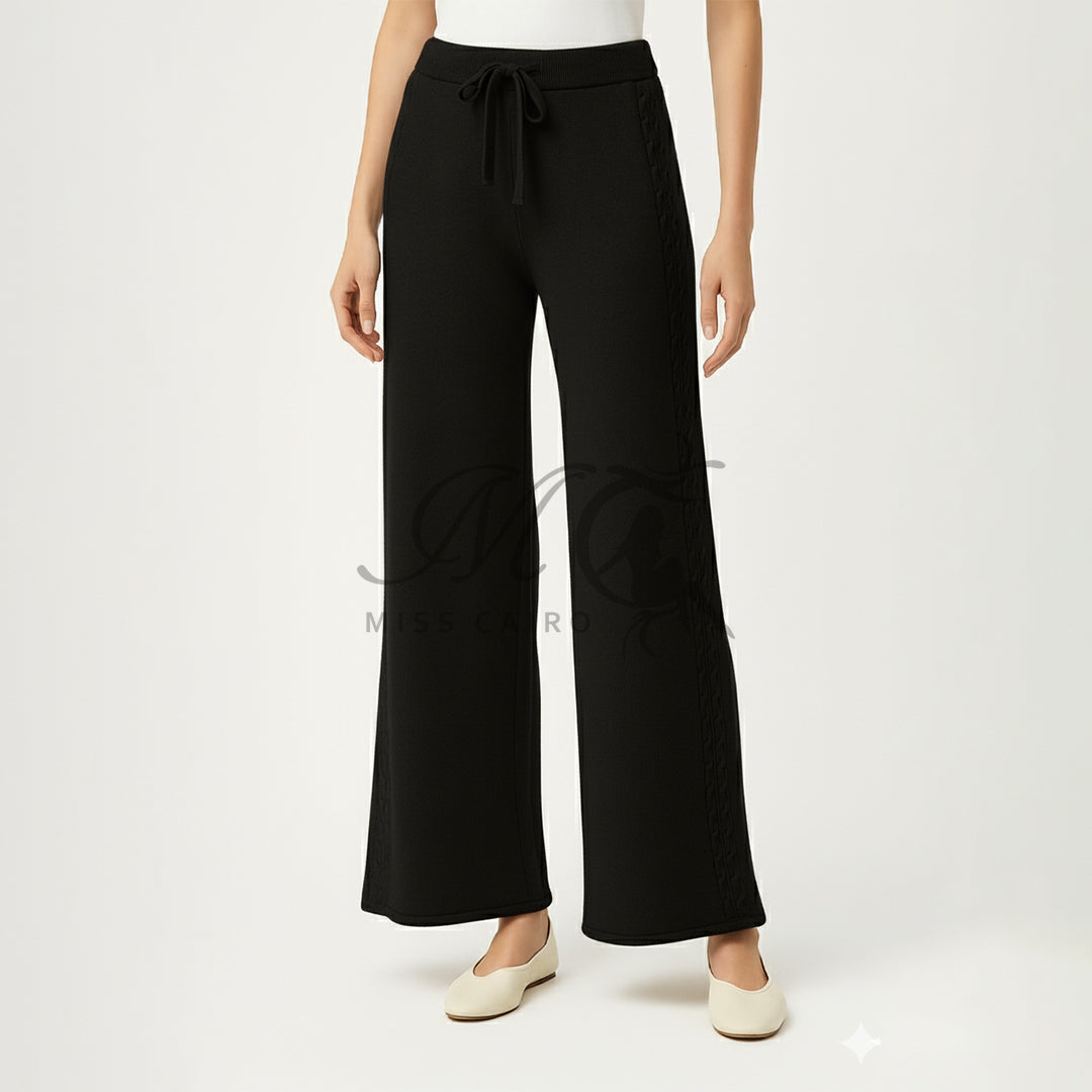 Wool wide leg pants.