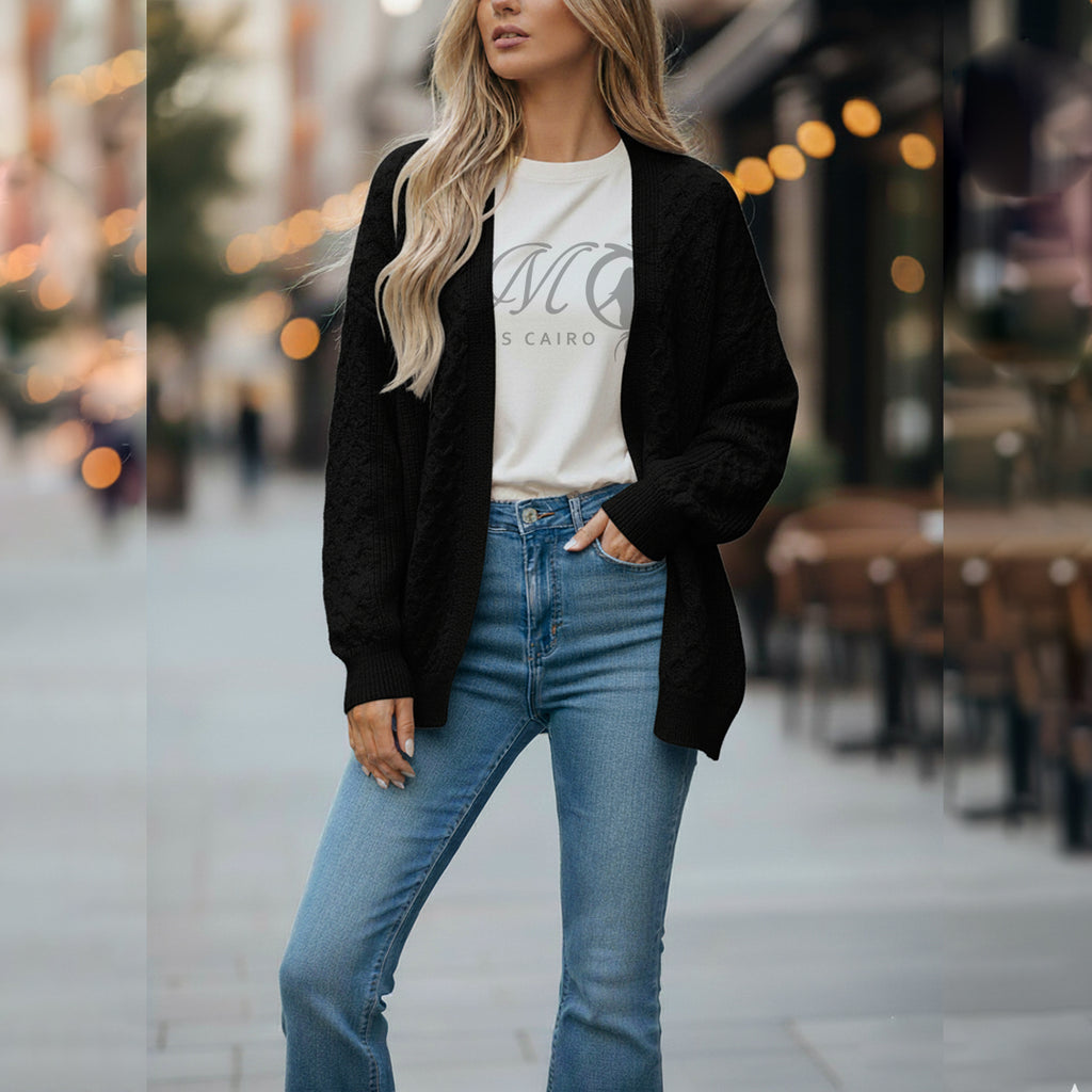 Ribbed Knit printed Jacket