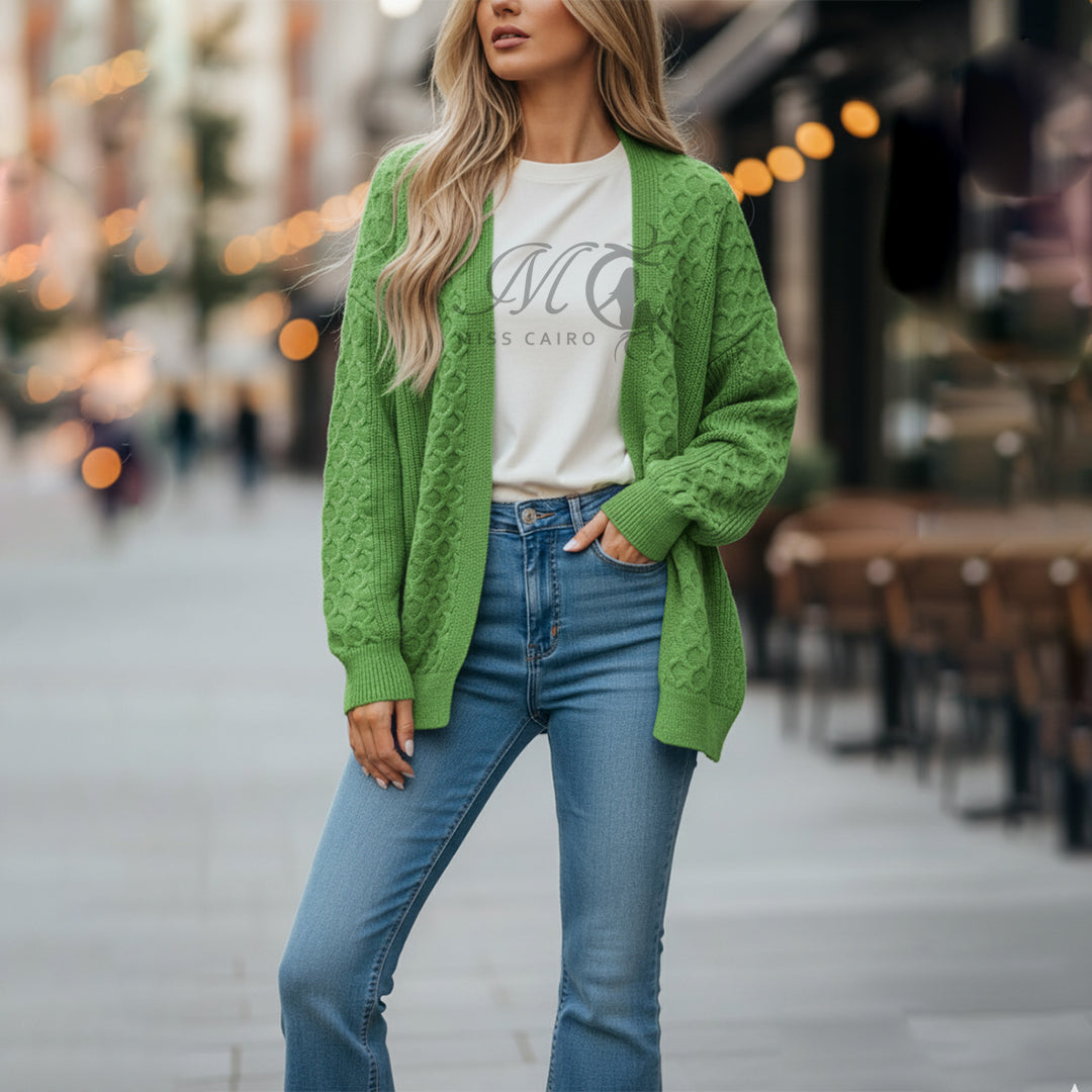 Ribbed Knit printed Jacket