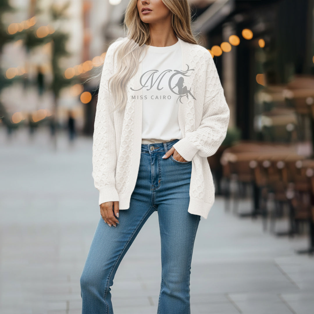 Ribbed Knit printed Jacket